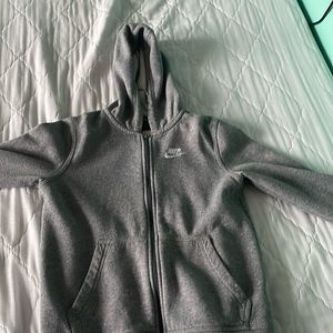 Gray nike hoodie zipper up